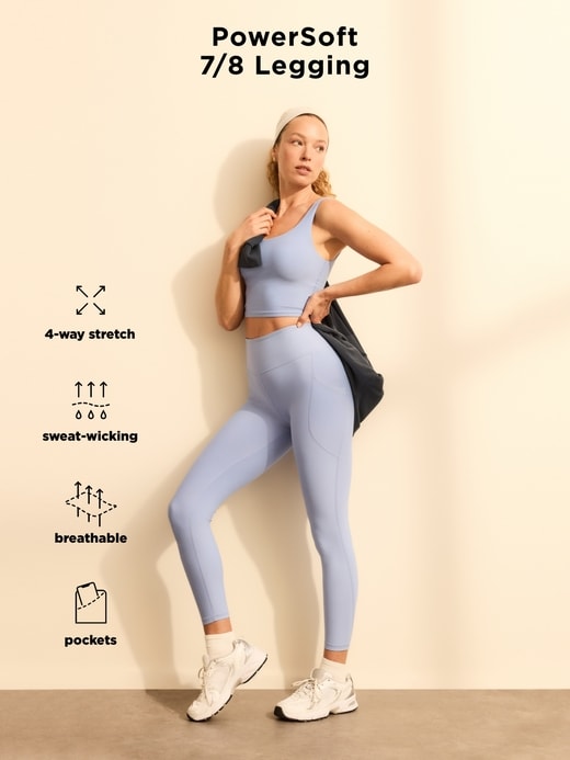 Image number 11 showing, High-Waisted PowerSoft 7/8 Pocket Leggings