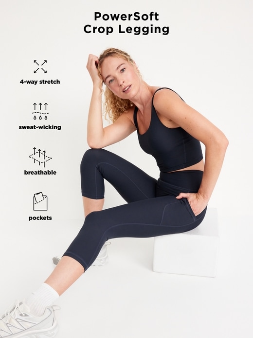 Image number 10 showing, High-Waisted PowerSoft Crop Pocket Leggings