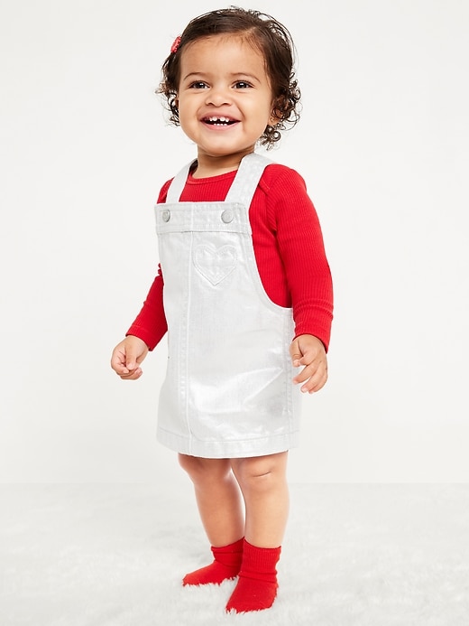 View large product image 2 of 2. Shiny Heart-Pocket Skirtall Dress for Baby