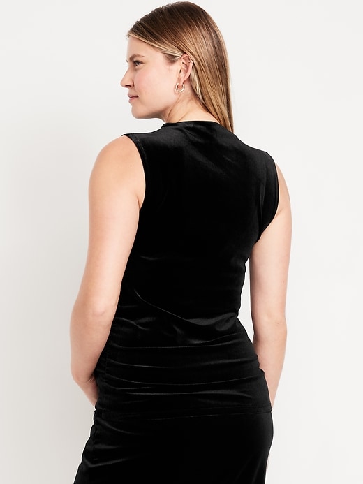 Image number 5 showing, Maternity Velvet Mock-Neck Top