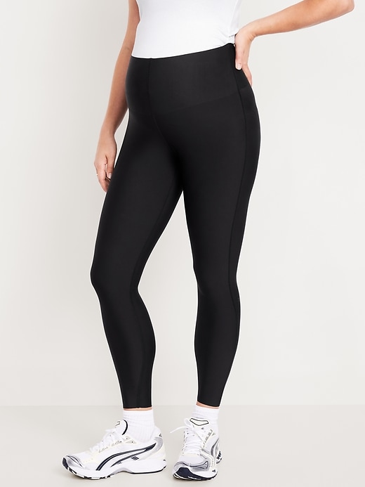 Image number 1 showing, Maternity Full-Panel PowerSoft 7/8 Leggings