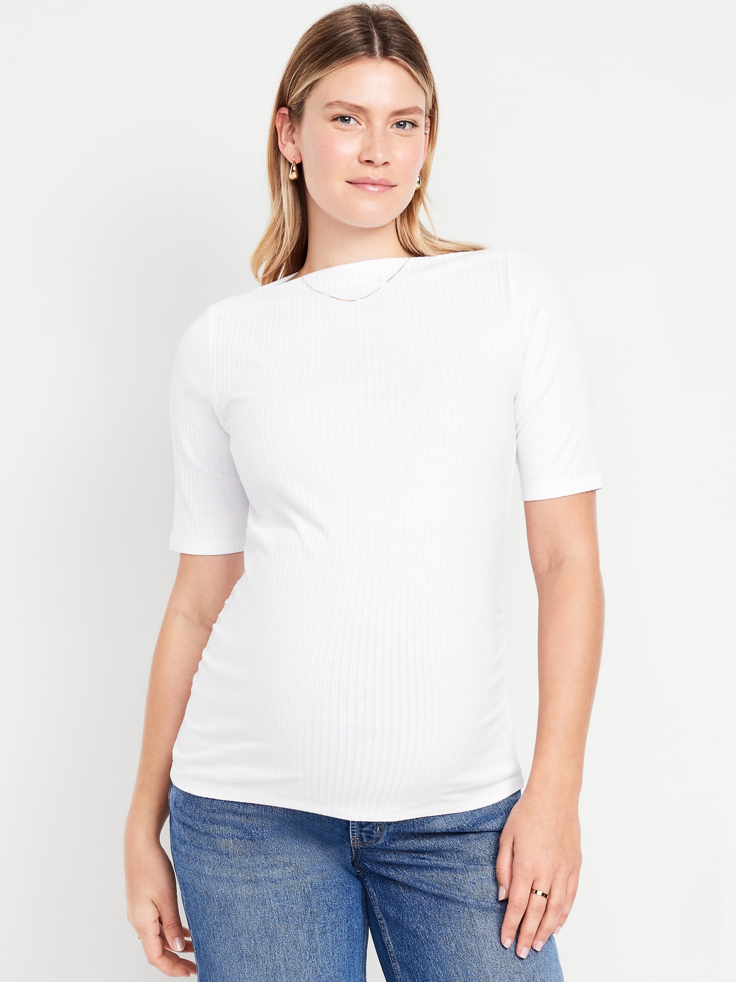 Maternity Slit-Neck Top