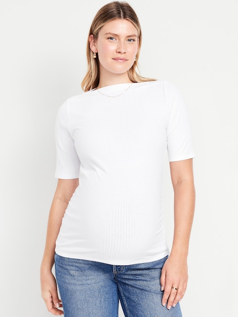 Maternity Slit-Neck Top