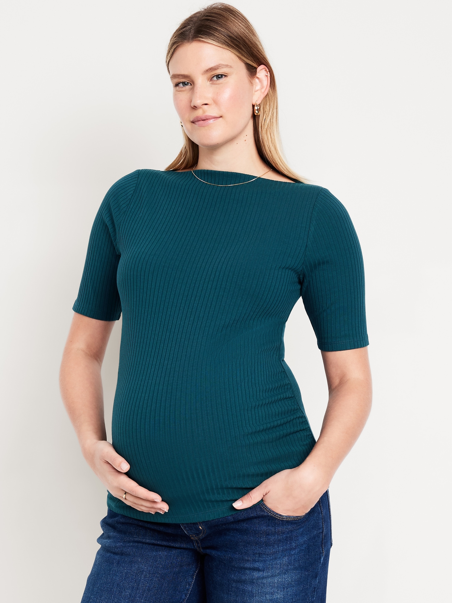 Maternity Slit-Neck Top