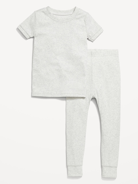 Snug-Fit Ribbed Pajama Set for Toddler & Baby
