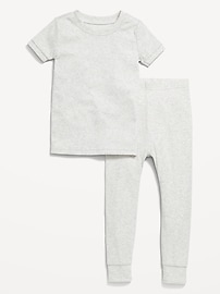 L'image numéro 1 présente Pyjama ajusté en tricot côtelé pour tout-petit et bébé