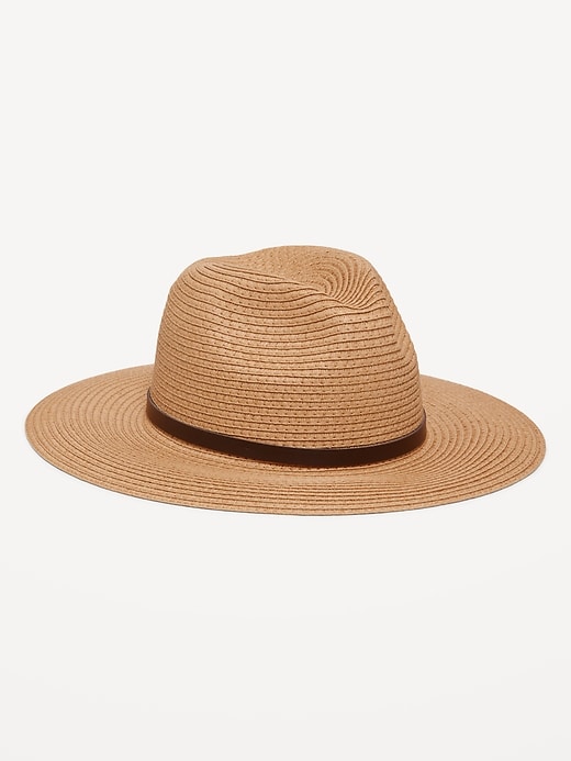 View large product image 1 of 1. Wide-Brim Panama Sun Hat