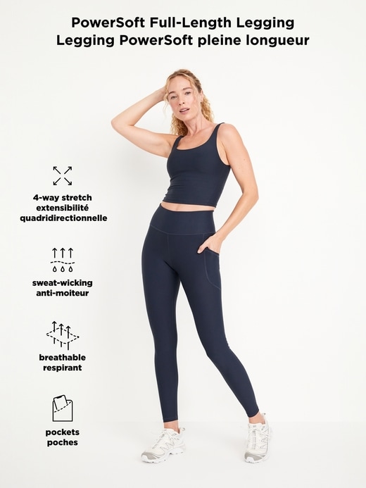 Image number 9 showing, High-Waisted PowerSoft Full-Length Pocket Leggings
