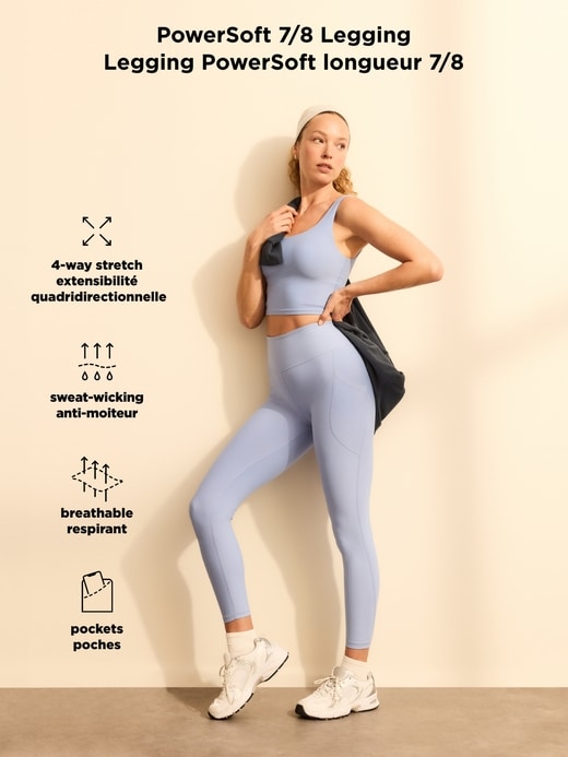 Image number 9 showing, High-Waisted PowerSoft 7/8 Pocket Leggings
