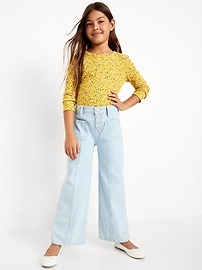 View large product image 3 of 4. High-Waisted Button-Fly Super Baggy Wide-Leg Jeans for Girls