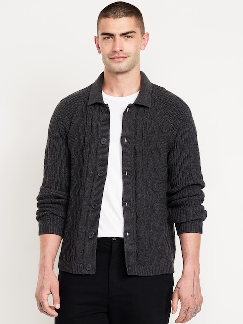 Cable Cardigan Sweater
