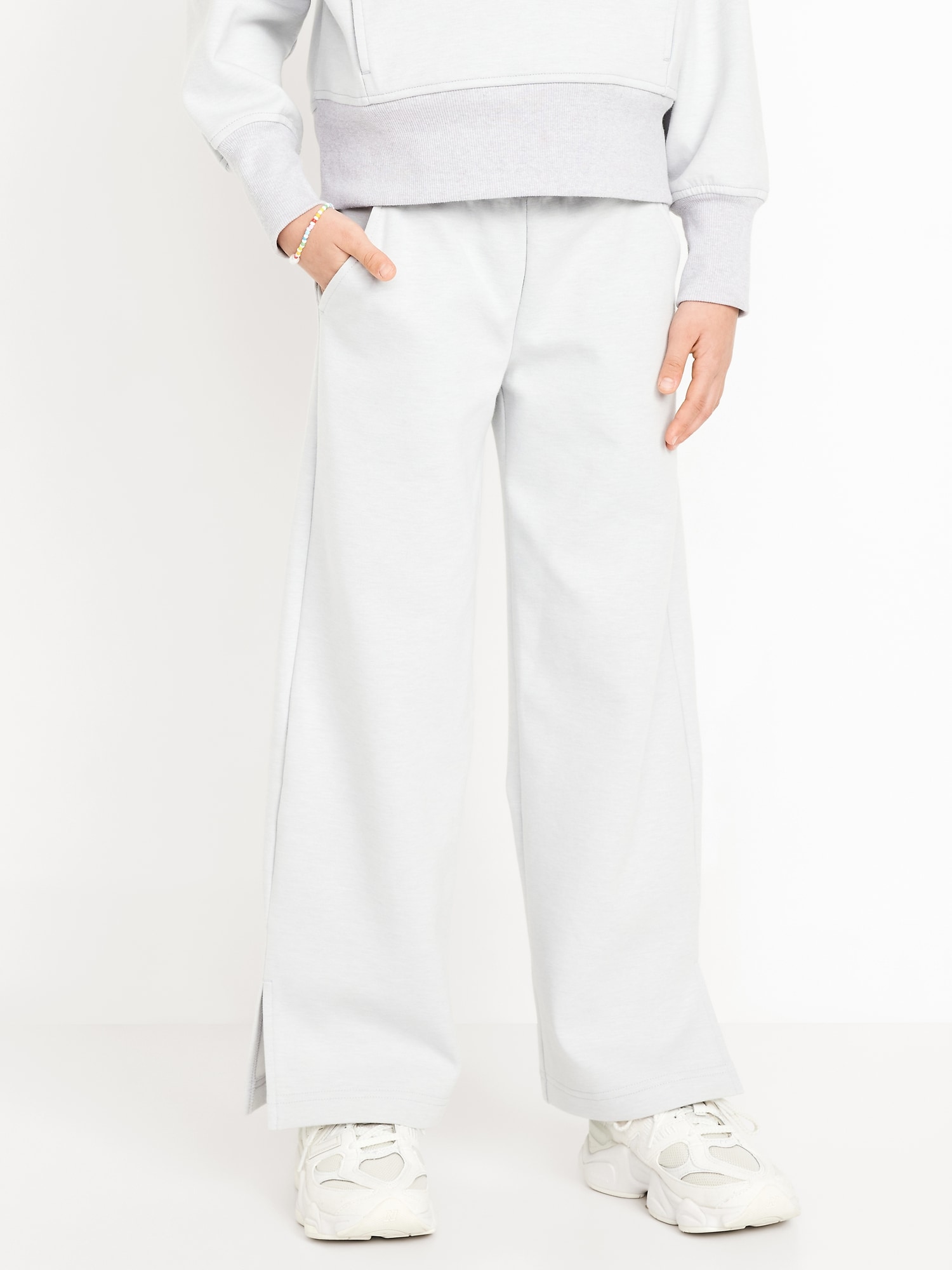 Dynamic Fleece High-Waisted Wide-Leg Pants for Girls