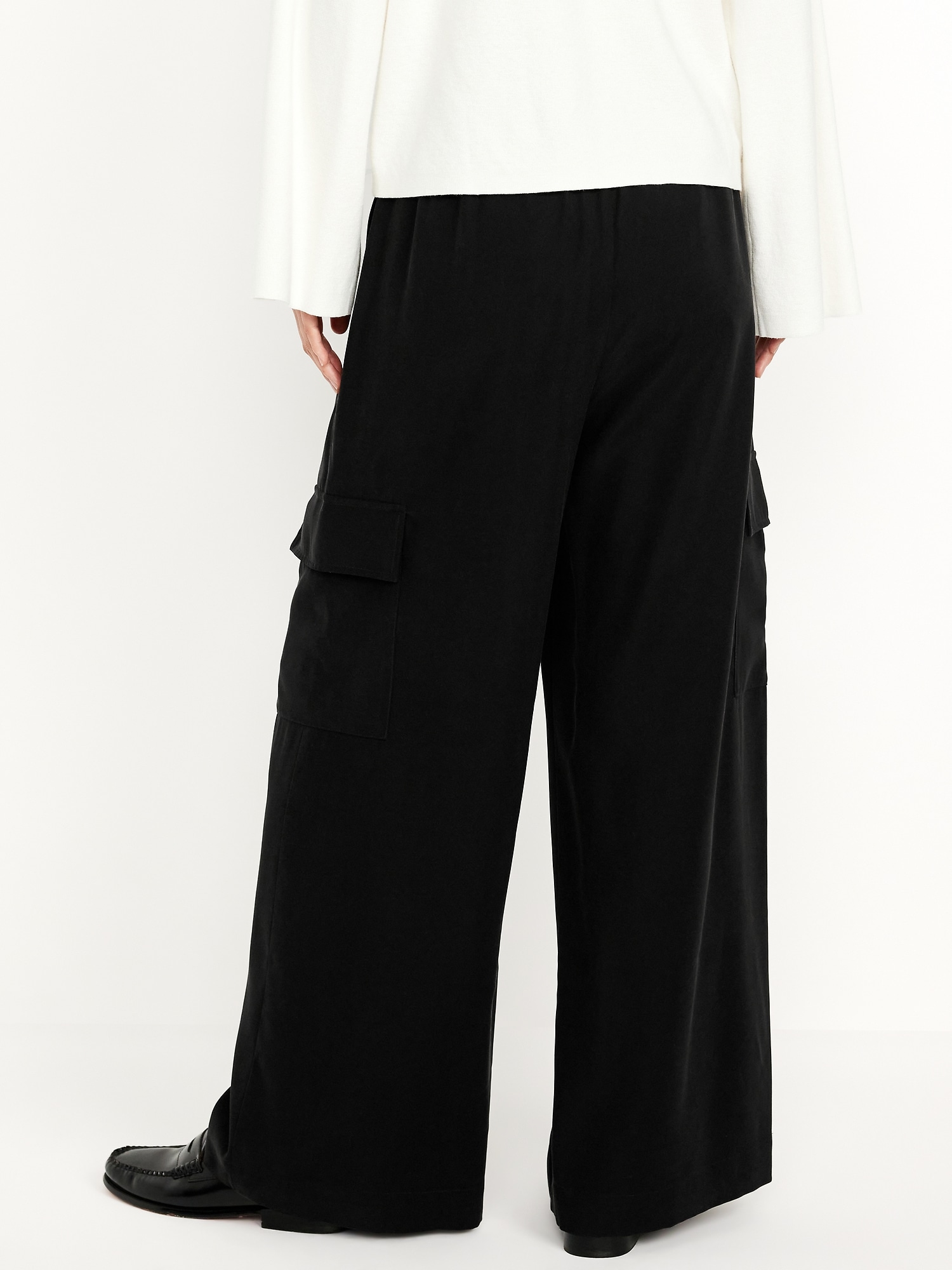 Drapey Cargo Super Wide-Leg Pants