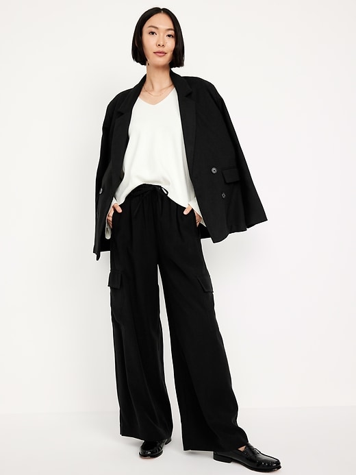 Image number 3 showing, Drapey Cargo Super Wide-Leg Pants