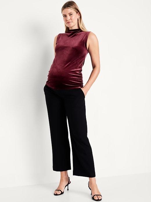 Image number 3 showing, Maternity Velvet Mock-Neck Top