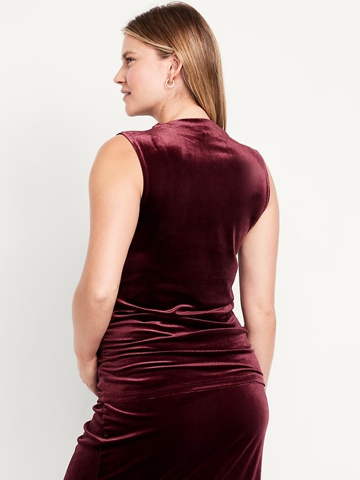 Image number 2 showing, Maternity Velvet Mock-Neck Top