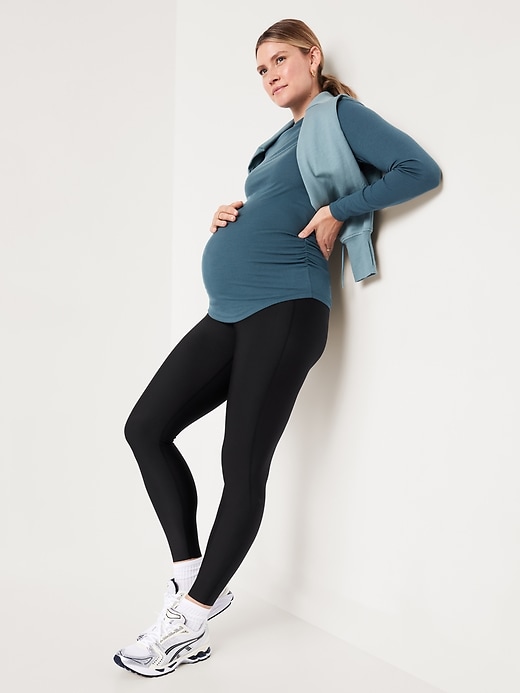 Image number 6 showing, Maternity Full-Panel PowerSoft 7/8 Leggings