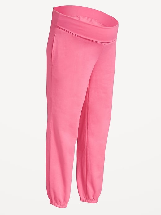 Image number 4 showing, Maternity Rollover-Waist Jogger Sweatpants