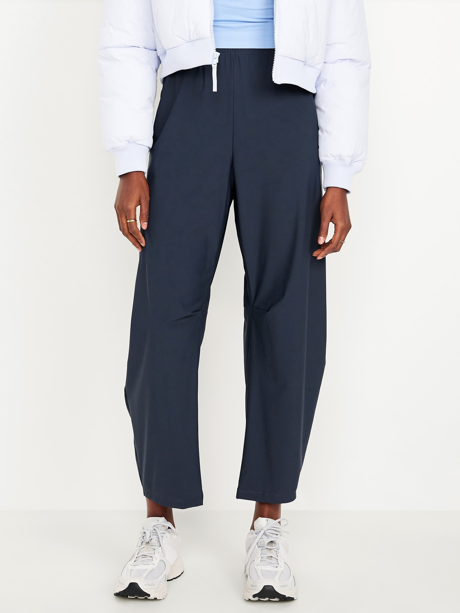 High-Waisted SleekTech Barrel Ankle Pants