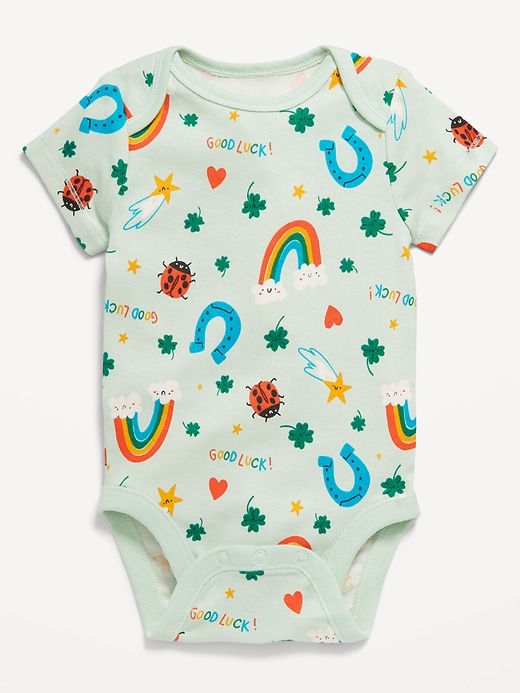 View large product image 1 of 1. Unisex Printed Short-Sleeve Bodysuit for Baby