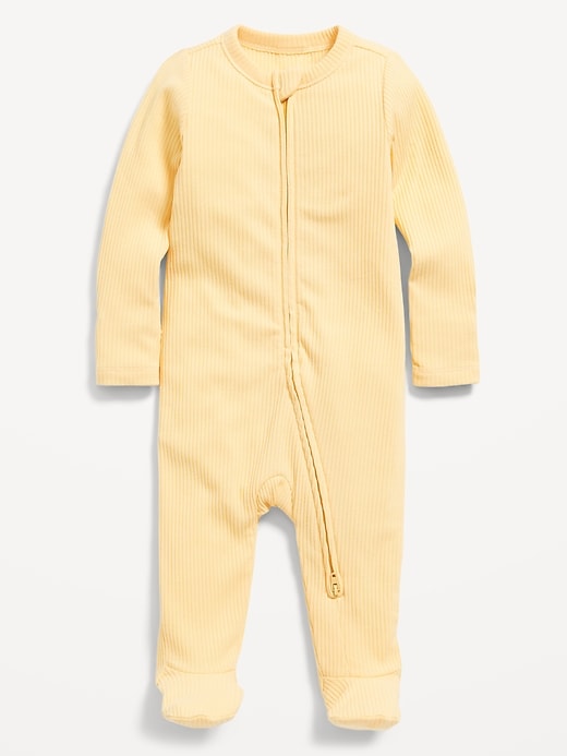 View large product image 1 of 2. Ribbed 2-Way-Zip Sleep & Play Footed One-Piece for Baby