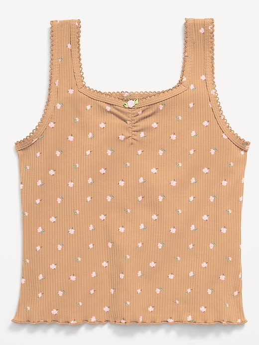 View large product image 2 of 3. Printed Fitted Ribbed Tank Top for Girls