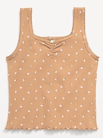 Image number 2 showing, Printed Fitted Ribbed Tank Top for Girls