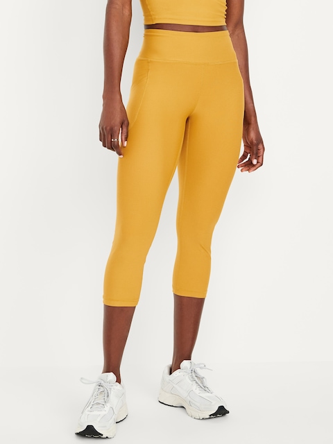 Legging PowerSoft à taille haute longueur 3/4 - Or