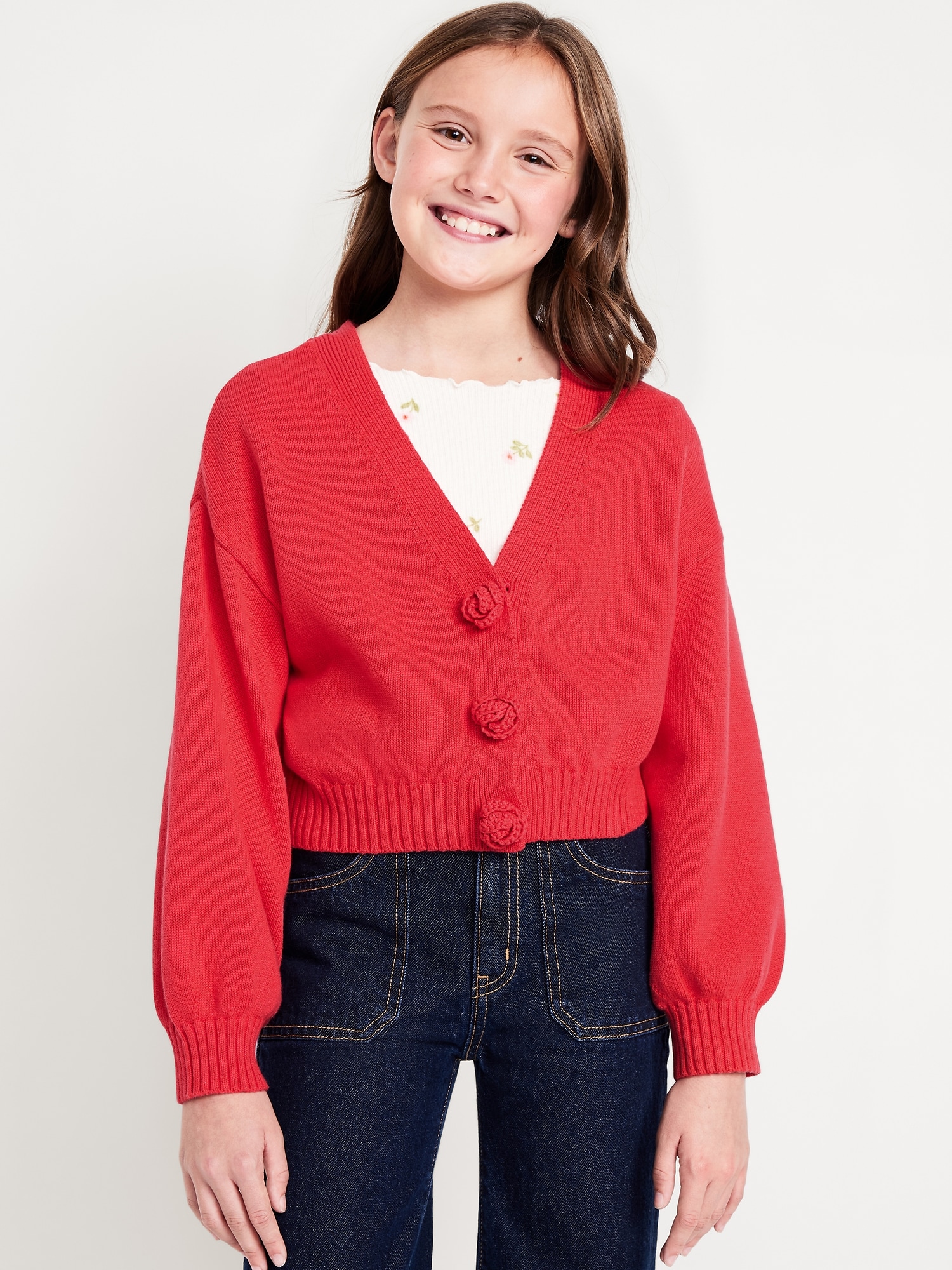 Cardigan en tricot côtelé pour fille