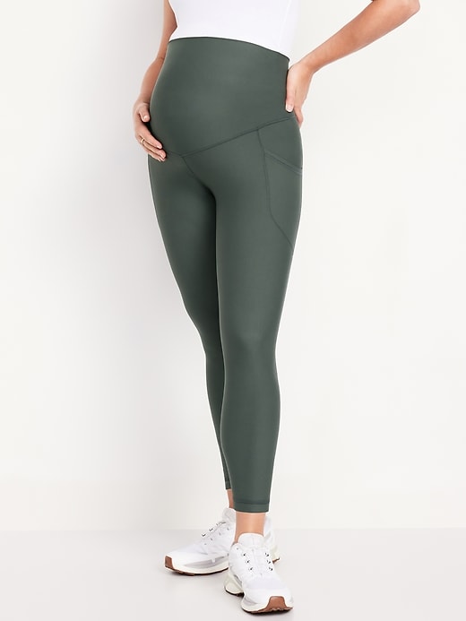 Image number 1 showing, Maternity Full-Panel PowerSoft 7/8 Leggings