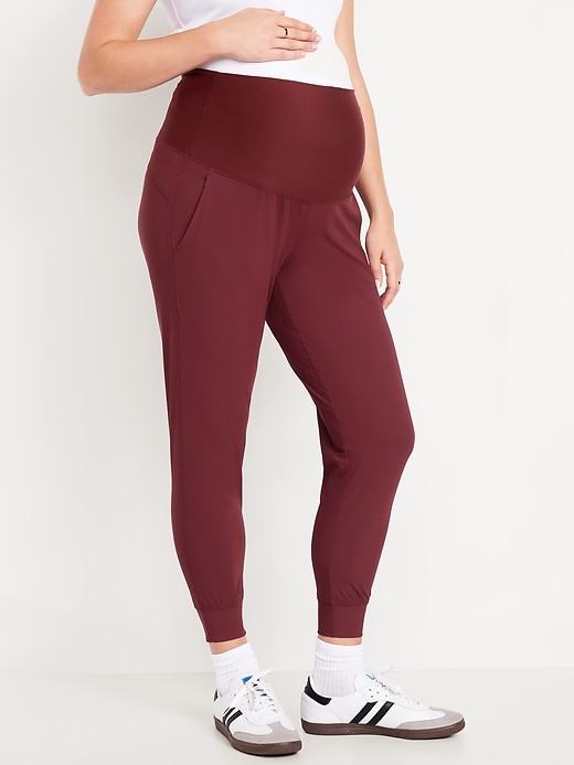 Image number 1 showing, Maternity SleekTech Rollover Waist Joggers