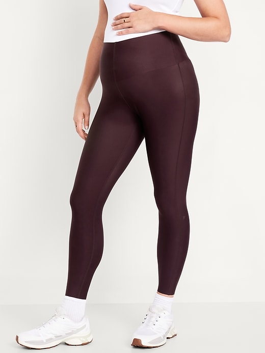 Image number 1 showing, Maternity Full-Panel PowerSoft 7/8 Leggings