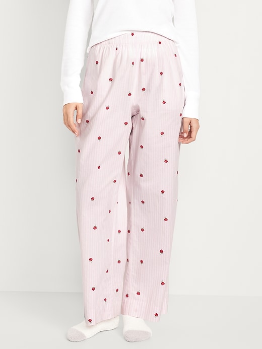 L'image numéro 1 présente Pantalon de pyjama à taille haute assorti pour Femme