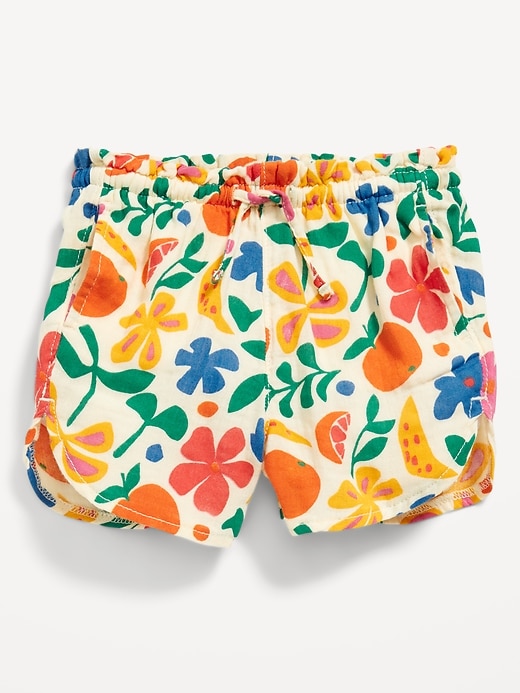 View large product image 1 of 1. Printed Double-Weave Dolphin-Hem Shorts for Toddler Girls