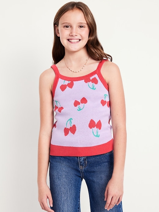 View large product image 1 of 3. Printed Sweater Tank Top for Girls