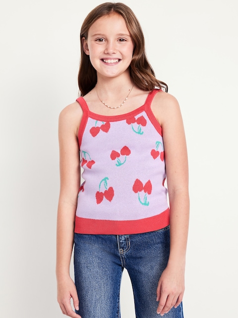 Printed Sweater Tank Top for Girls