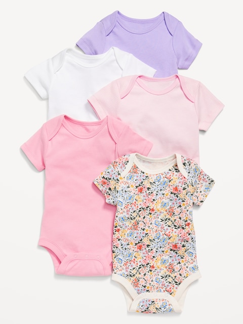Short-Sleeve Bodysuit 5-Pack for Baby