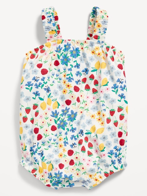 Printed Sleeveless One-Piece Romper for Baby - Multi