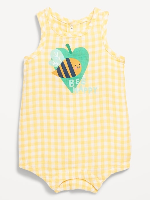 View large product image 1 of 2. Printed Sleeveless Graphic One-Piece Romper for Baby