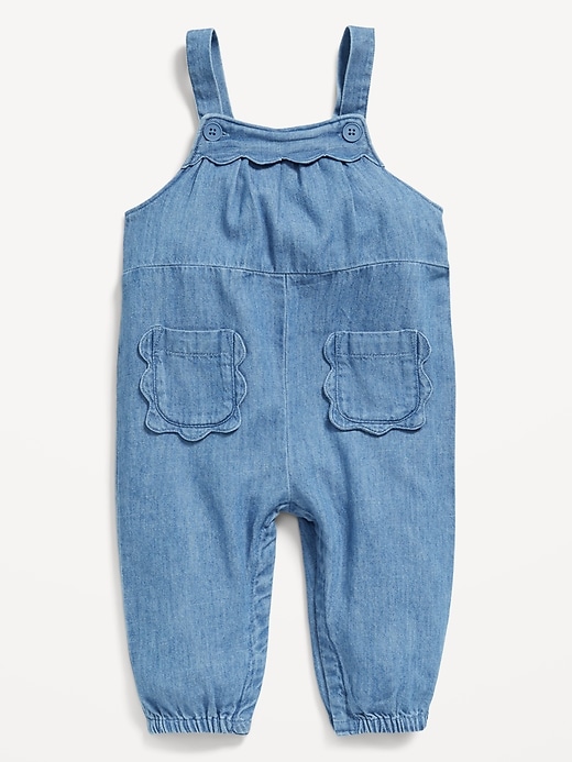 View large product image 1 of 2. Scallop-Trim Overalls for Baby