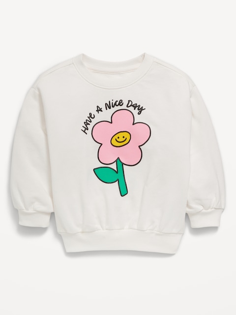 Long-Sleeve Graphic French Terry Sweatshirt for Toddler Girls