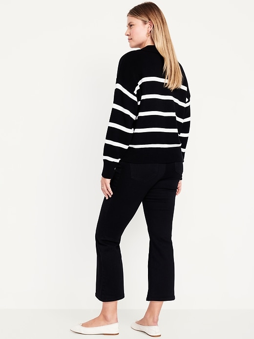 Image number 8 showing, Maternity Front Low-Panel Crop Flare Jeans