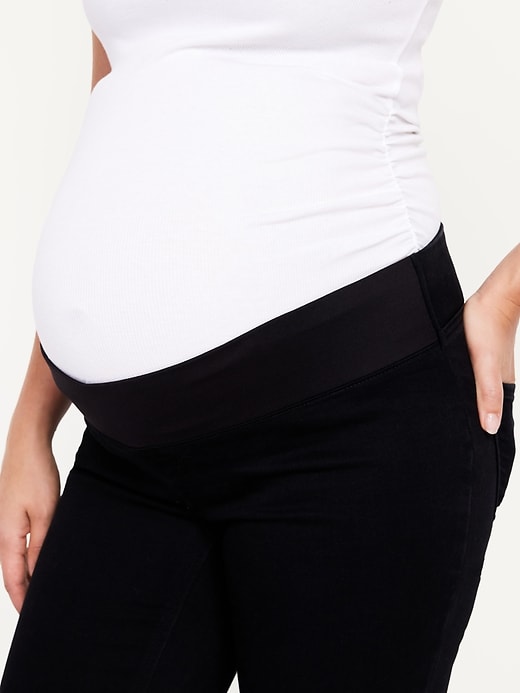 Image number 5 showing, Maternity Front Low-Panel Crop Flare Jeans