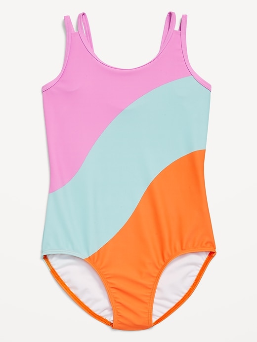 View large product image 1 of 1. Printed Strappy One-Piece Swimsuit for Girls