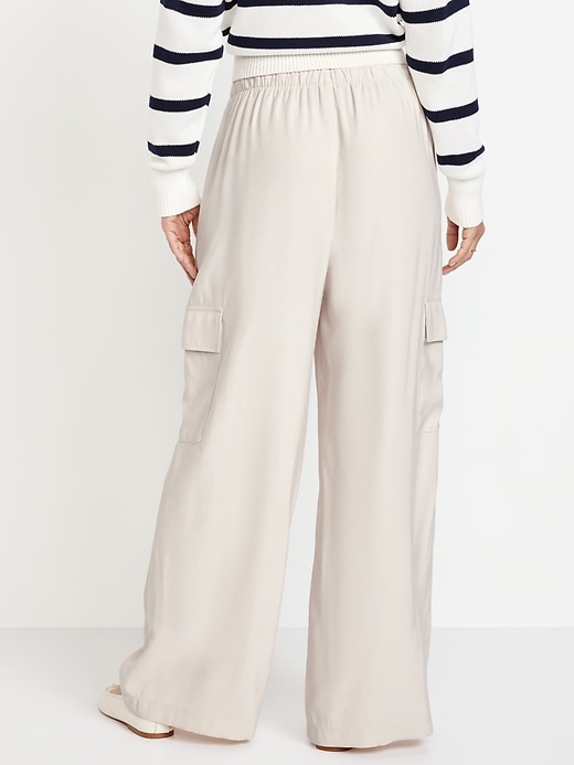 Image number 2 showing, Extra High-Waisted Drapey Cargo Super Wide-Leg Pants