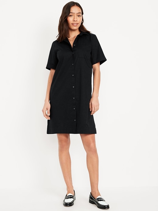 Image number 1 showing, Button-Down Mini Shirt Dress