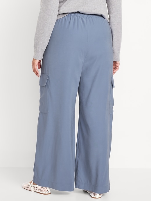 Image number 8 showing, Extra High-Waisted Drapey Cargo Super Wide-Leg Pants