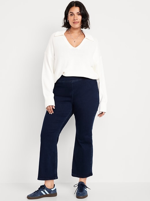 Image number 6 showing, High-Waisted Weekender Pull-On Crop Flare Jeans