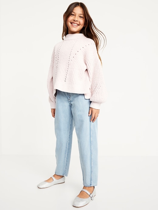 Image number 3 showing, High-Waisted Barrel-Leg Jeans for Girls