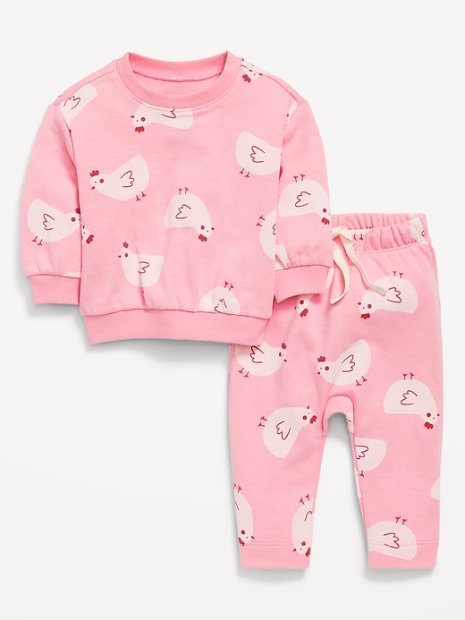 View large product image 1 of 1. Printed French Terry Sweatshirt and Leggings Set for Baby